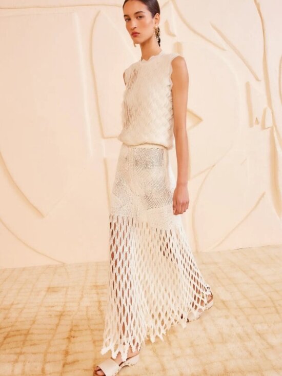 Ulla Johnson Dresses & Skirts - NWOT ULLA JOHNSON Lace Crochet Kalista Midi Skirt in Cowrie M/L $1,850